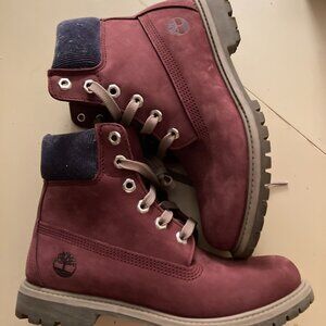 Timberland burgundy boots  - size 8